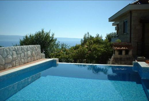 Mediterrant hus med utsikt över havet