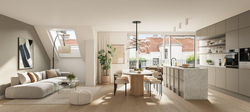 Exclusive 3-room attic apartments with large balcony